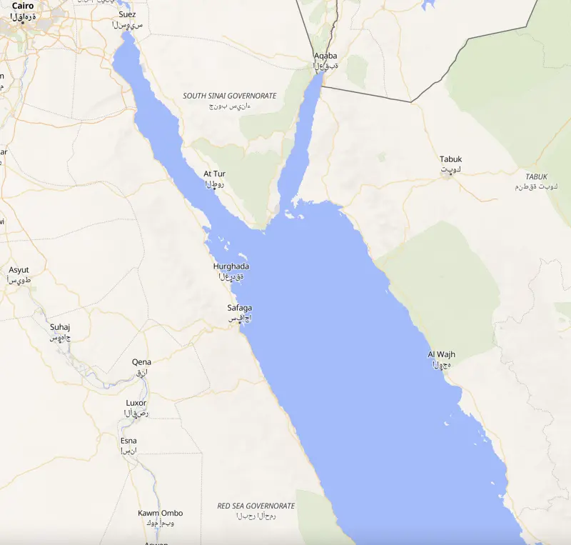 Red Sea charter region map
